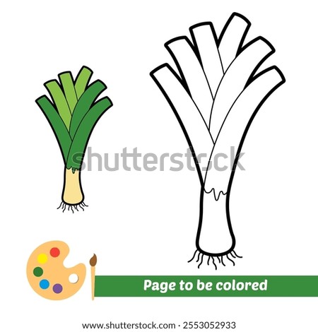 coloring book for kids, leek vector