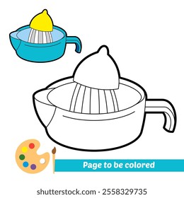 coloring book for kids, lemon squeezer vector