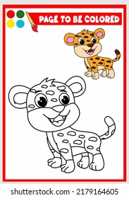 coloring book for kids. leopard