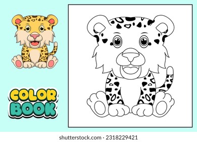 Coloring book for kids leopard