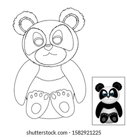 Coloring book for kids little cute pandas pattern for coloring vector