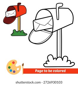 livro de colorir para crianças, vetor de caixa de correio