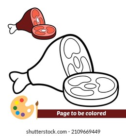 Coloring book for kids, meat vector