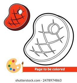 coloring book for kids, meat vector