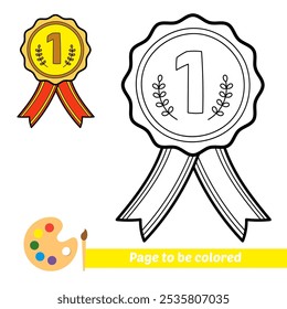 coloring book for kids, medal vector