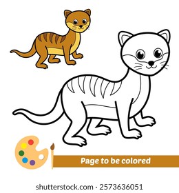 coloring book for kids, mongoose vector