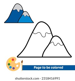 coloring book for kids, mountain vector