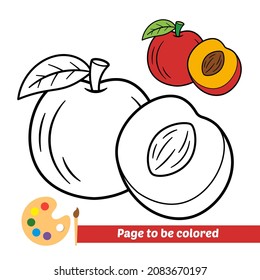 Coloring book for kids, nectarine vector