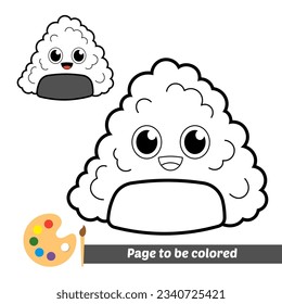 coloring book for kids, onigiri vector