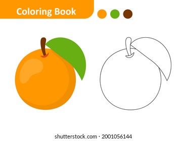 Coloring book for kids, orange vector