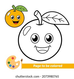 Coloring book for kids, orange vector