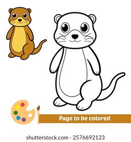 coloring book for kids, otter vector