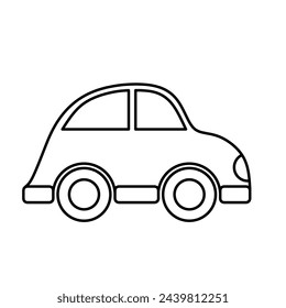 Coloring book for kids outlines car vector illustration