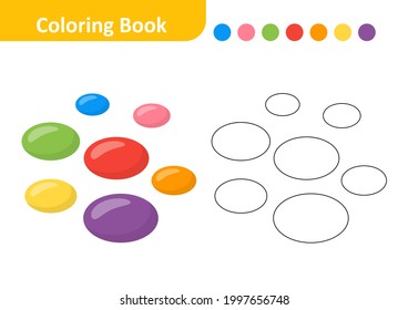 Coloring book for kids, oval vector
