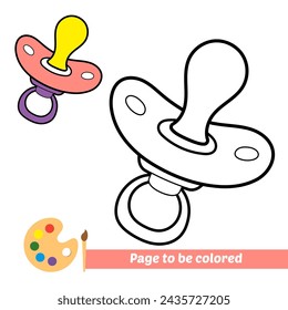 coloring book for kids, pacifier vector