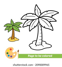 Libro de colores para niños, vector de palmeras