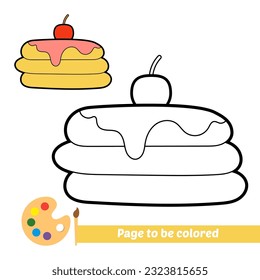 coloring book for kids, pancakes vector