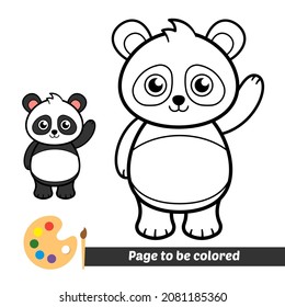 Coloring book for kids, panda vector