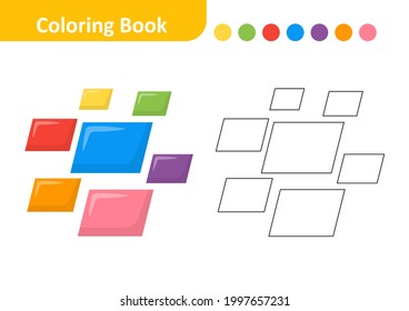 Libro de coloración para niños, vector paralelogramo