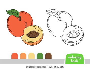 Coloring Book for Kids Peach Page for books Magazines Coloring Vector Illustration