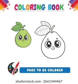 Libro para colorear para niños Vector de pera
