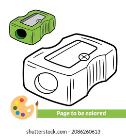 Coloring book for kids, pencil sharpener vector