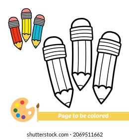 Coloring book for kids, pencil vector