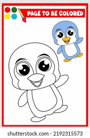 coloring book for kids. Penguin