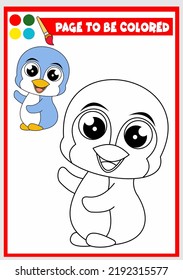 coloring book for kids. Penguin