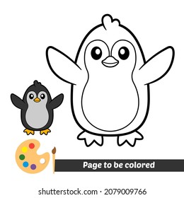 Libro de coloración para niños, vector pingüino