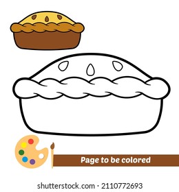 Coloring book for kids, pie vector