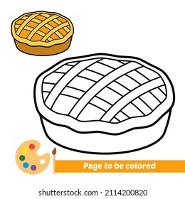 Coloring book for kids, pie vector