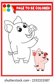 coloring book for kids. pig