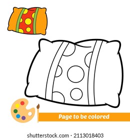 Coloring book for kids, pillow vector