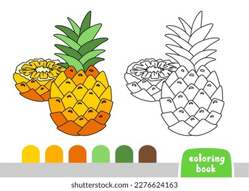 Coloring Book for Kids Pineapple Page for books Magazines Coloring Vector Illustration