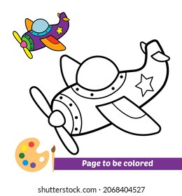 Coloring book for kids, plane vector