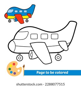 coloring book for kids, plane vector