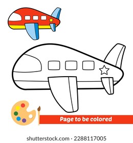 coloring book for kids, plane vector