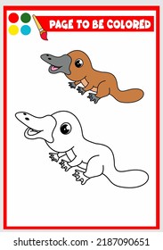 coloring book for kids. platypus