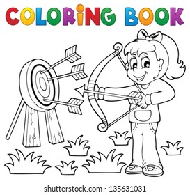 Coloring book kids play theme 3 - eps10 vector illustration.