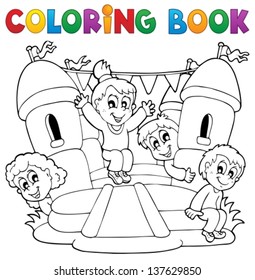 Coloring book kids play theme 5 - eps10 vector illustration.