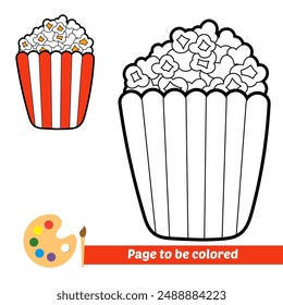 libro para colorear para niños, Vector de palomitas