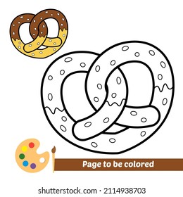 Coloring book for kids, pretzel vector