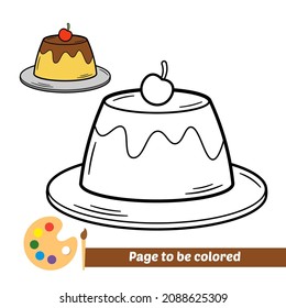 Coloring book for kids, pudding vector