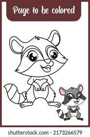 coloring book for kids. raccoon