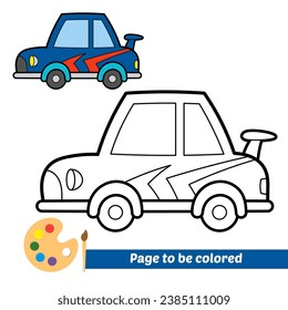 coloring book for kids, race car vector