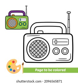 Coloring book for kids, radio vector