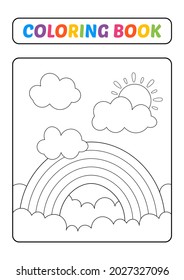 Coloring book for kids, rainbow vector