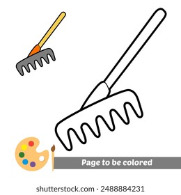 coloring book for kids, rake vector