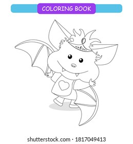 Coloring book for kids - rat smiling. Black and white cute cartoon unicorns. Vector illustration.	
